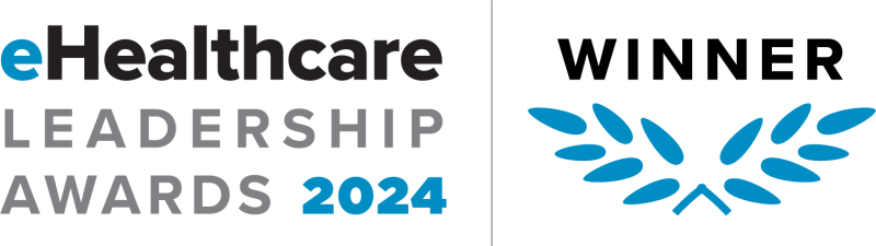 The eHealthcare Leadership Awards winner logo for 2024, with a picture of branches.