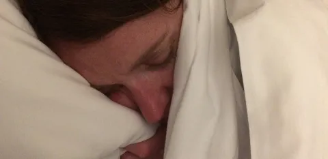 woman sleeping in bed