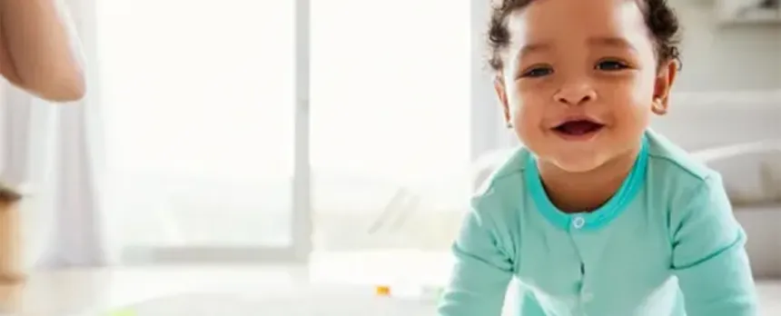 baby crawling on floor